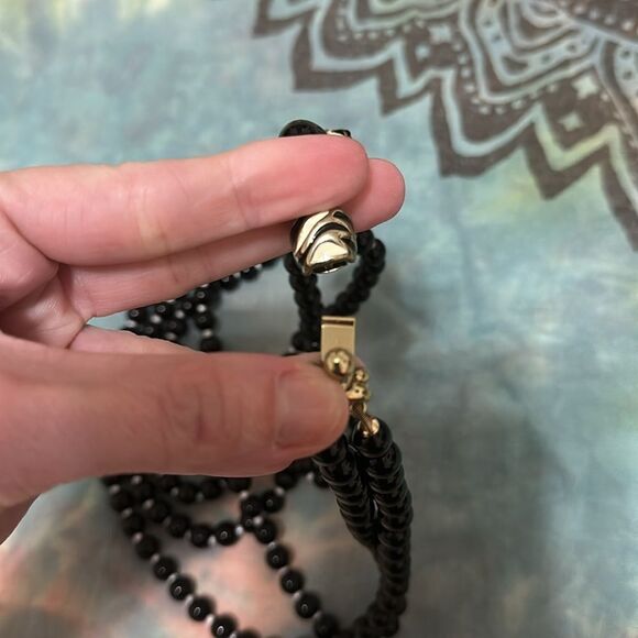 Vintage Zebra Double Strand Heavy Duty Necklace Talbots? - Picture 4 of 7